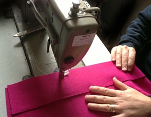Hand sewing the headboard