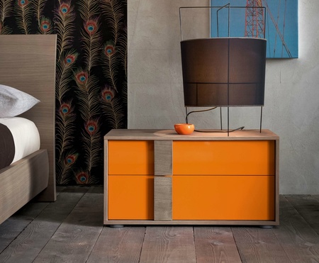 Dall'Agnese Flipper 2 Drawer Bedside Cabinet - in many colours