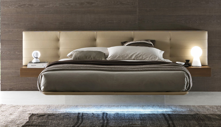 Presotto Wing Suspended Bed Floating, King Size Bed With Extra Wide Headboard