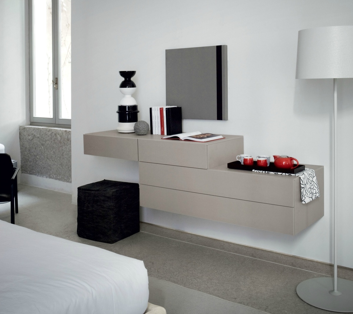 Contemporary wall mounted dressing table | UK delivery | Robinsons Beds